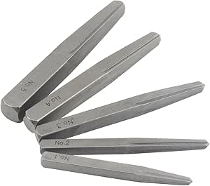 Wisdomen 5Pcs Damaged Screw Extractor Set Bolt Stud Square Drill Remover Tool