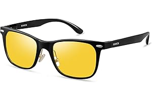 SOXICK Night Driving Glasses Men, Night Vision Glasses for Driving Women Anti-glare Polarized Yellow Glasses