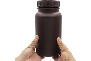 Dutiplus Laboratory Grade HDPE Wide Mouth Amber Reagent Bottle Designed for Laboratories Classrooms or Storage at Home 2,000mL (2L) Capacity 1 Pack (Amber)