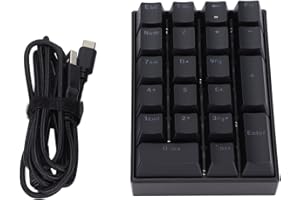 K23 Wired Number Pad Stepped Keycap, Keyboard Fadeless Backlit Numeric Keypads Keypad with LED 21 Keys Mechanical Numpad for 