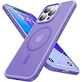 Aulofe Strong Magnetic for iPhone 15 Pro Max Case, [Compatible with MagSafe] [Military-Grade Drop Tested] Shockproof Protective Slim Translucent Matte for iPhone 15 Pro Max Phone Case, Lightpurple