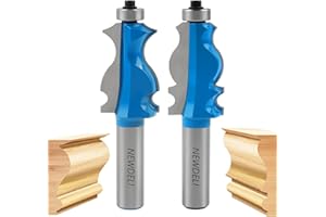 Architectural Molding Router Bit Set, Newdeli 1/2 Shank Frame Router Bit, Corner Rounding Edge-Former Roundover Beading Route