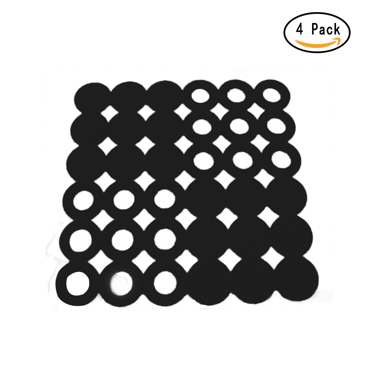 Jeteven Pack of 4 Non-Woven Felt Placemat Table Mat Heat Resistant Dining Table Kitchen Home Black