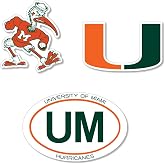 Miami Hurricanes Large Auto Magnets 3 Pack Officially Licensed