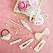 Pearl Hair Clips Accessories for Women - Set of 9 Cute Pieces Hair Clip Pins Bows Head Bands Barrettes with Pearls Ties Hair for Girls Braid Urban Styling Party Wedding Dresses Valentine’s Day Gifts