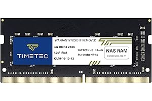 Timetec DDR4-2666 4GB Replacement for Synology D4NESO-2666-4G Non-ECC Unbuffered SODIMM (Compatible for RS820RP+, RS820+, DS9