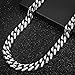 Trendsmax 15mm Curb Cuban Chain Link Necklace for Men Boys Heavy 316L Stainless Steel Silver Color 22 inch