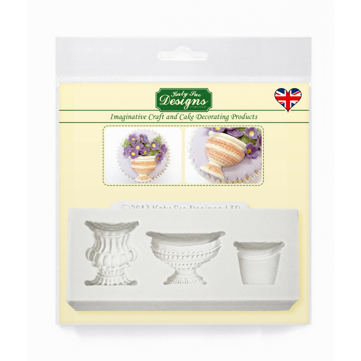 Pots & Urns, Cake Embellishment, Silicone Mould for Cake Decorating, Crafts, Cupcakes, Sugarcraft, Candies, Chocolate, Card Making and Clay, Food Safe Approved, Made in The UK
