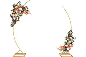 ZpigToor Metal Open Arch Backdrop Stand,Set of 2 Curved Arch Backdrop Half Moon Wedding Arches for Ceremony,Birthday,Baby Sho