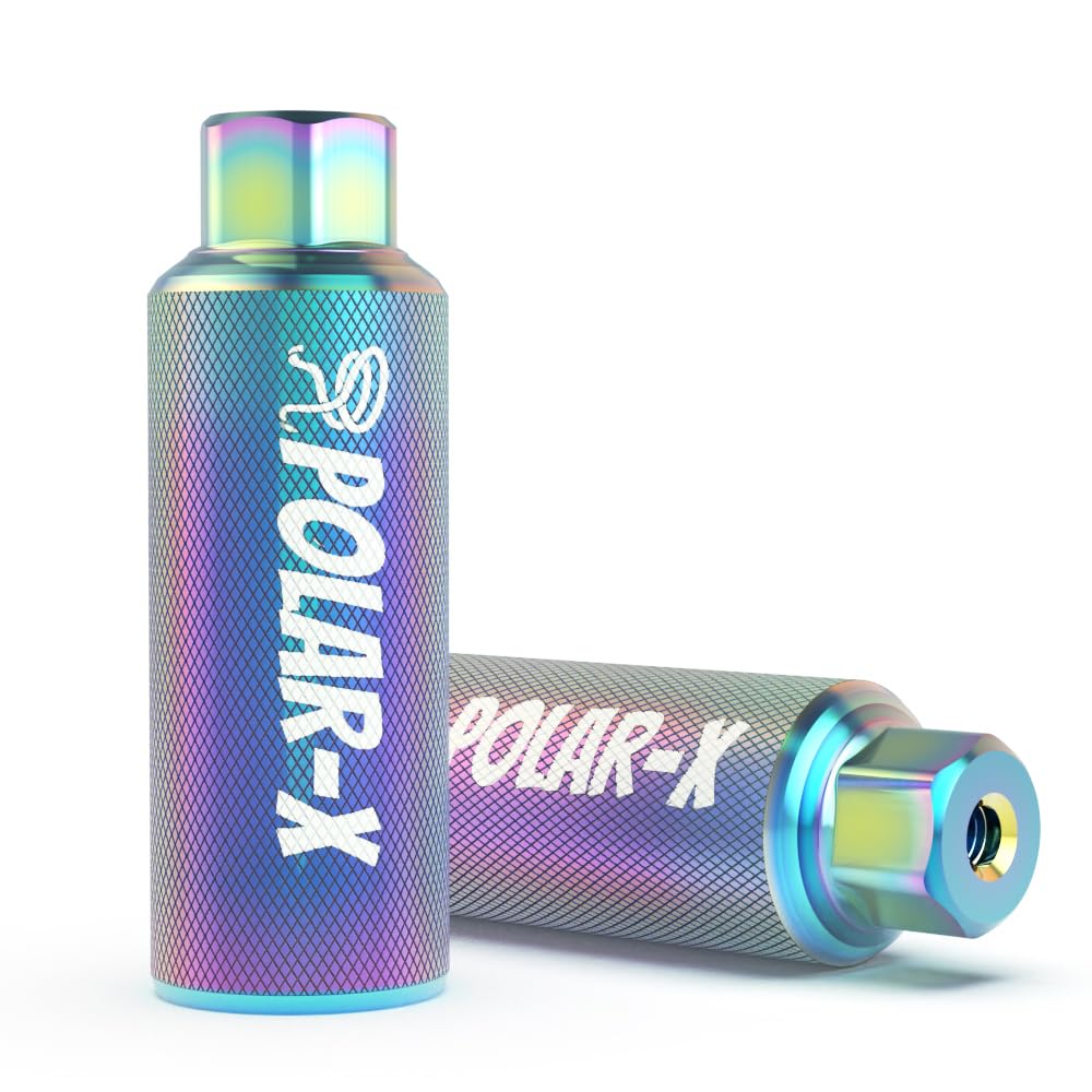 Volo Polar-X Bike Pegs BMX Accessories 3/8 Inch 1 Pair Solid Axles Rear Front Foot Resting Street Stunt Aluminum alloy Non-Slip Light Weight Bicycle Kids Cycling Scooter (Rainbow)