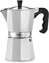 VonShef Stovetop Coffee Maker 6 Cup Aluminium Italian Espresso Pot 300ml