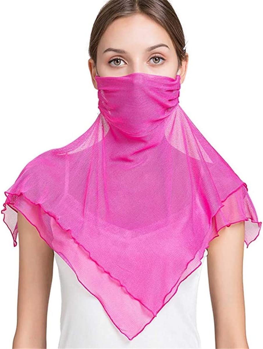 Women Lightweight 100 Mulberry Silk Scarf UV Protection Neck Gaiter