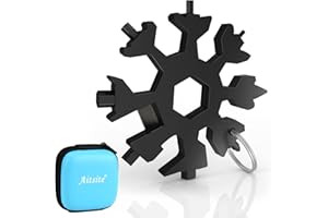 Aitsite Snowflake Multitool, Christmas Gifts for Men, 18 in 1 Snowflake Tools for Dad, Him, Husband, Boyfriend, Grandpa(Black)