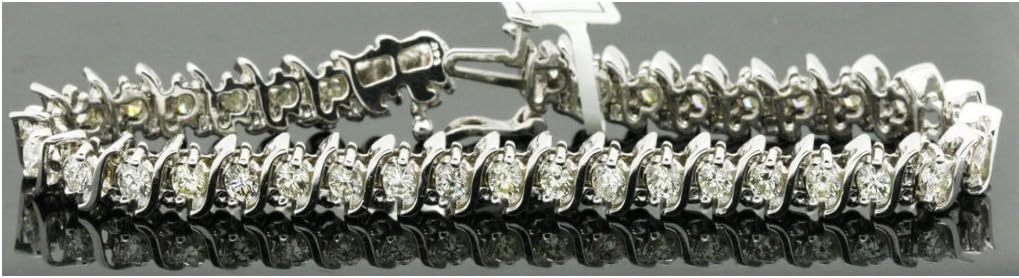 finediamondjewelry $3650 Appraisal IGI Certified Diamond S-Link Bracelet in 14k White Gold (3.80 Carat, Color LM, Clarity I1) SKU2