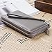 Women RFID Blocking Wallet Genuine Leather Zip Around Clutch Large Travel Purse Grey