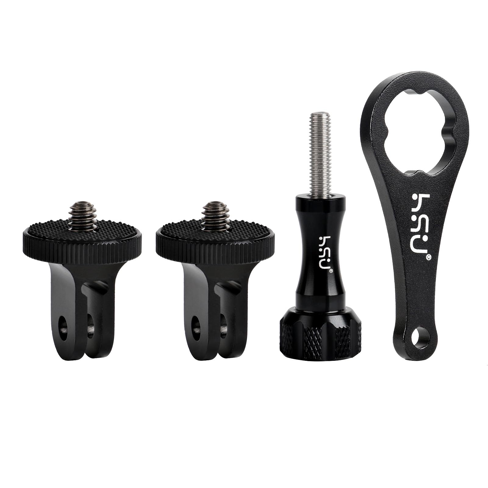 Photo 1 of HSU Aluminum Camera Tripod Mount Adapter, 1/4"- 20 Camera Mount with Aluminum Thumbscrew, Tripod Adapter Compatible with Insta360 X4/X3/X2/X/RS/R/GoPro/Sony/Sjcam and Other Cameras (4 Pack)