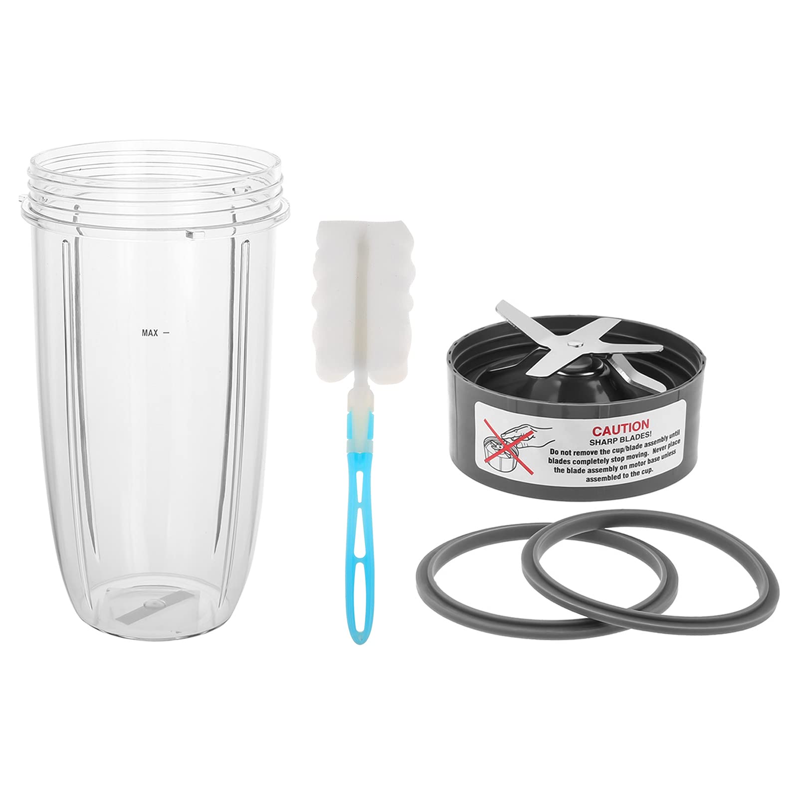 5 Pieces Replacement for NutriBullet Blender Cup and Blade, 32oz Cup and Extractor Blade with 2 Rubber Gasket, Compatible with Nutribullet 600W/900W High-Speed Blender/Mixer System
