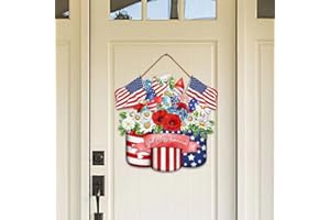 AFASITEN American Pride: Handcrafted Patriotic Wreath for Front Door - Durable, Corrosion-Resistant, Lightweight - Red, White, and Blue Memorial Day & 4th of July Decor