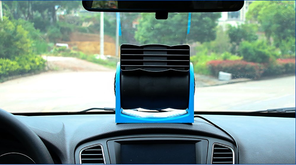 Pevor Car DC12V Air Cooling Fan Auto Truck Vehicle SUV Adjustable Speed Silent Cooler Vent (Blue, 12v)