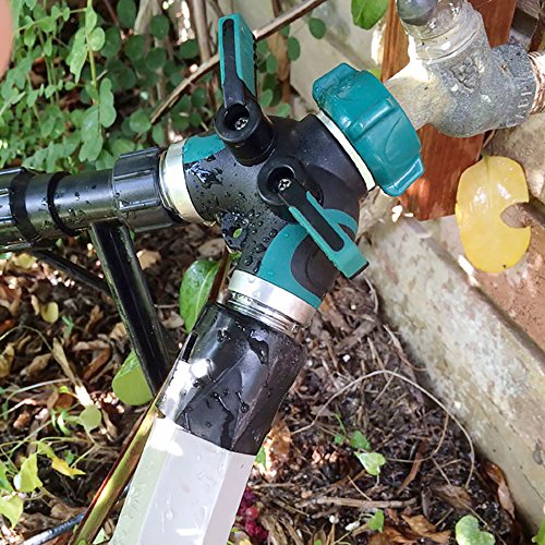 Garden Hose Splitter, FOME 2 Way Hose Connector Splitter Y Hose Splitter with 3/4 Connector Expandable Water Hose Multi-Function Spray Nozzle Double Latex Pipe 2 Way Y Hose Splitter for Home Garden