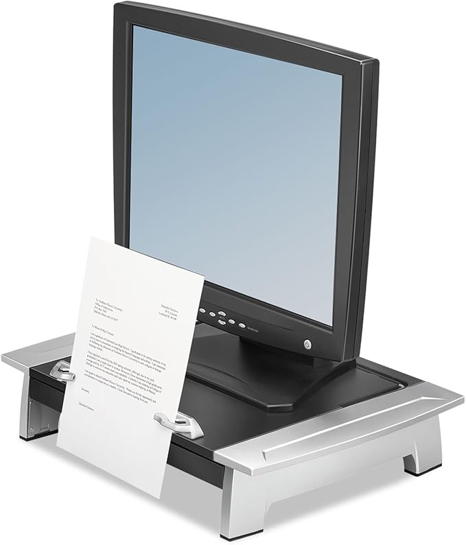 Fellowes 8036601 Monitor Riser, w/Copy Holder, 197/8Inch
