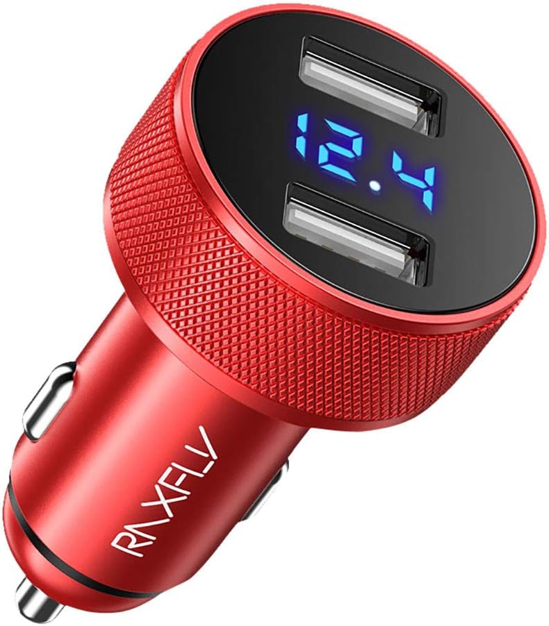 NOGOQU 3.1A Dual USB Car Charger 2 Port LCD Display 12-24V Cigarette Socket Lighter Car Accessories