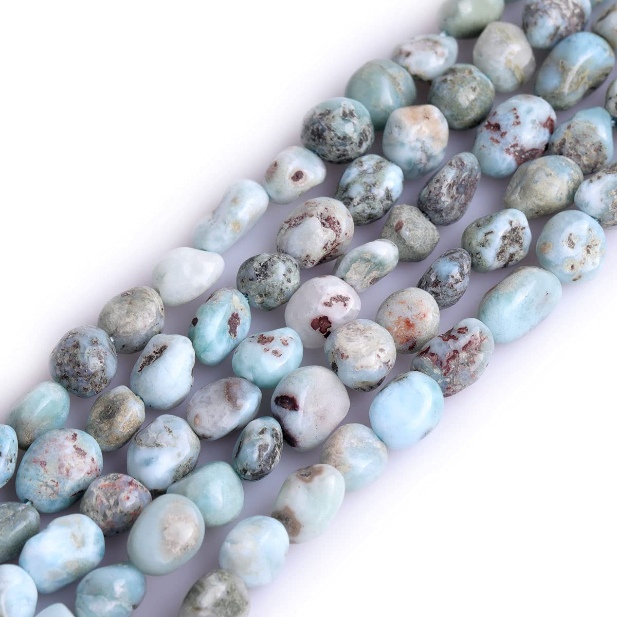 Gem-Inside Natural Larimar Stone 7-8mm Chips Beads for Jewellery Making Strand 15" Beaded Semi Precious Gemstone DIY Handmade Craft Supplies — image 1