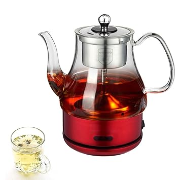 RHSMP Tetera De Vidrio con Infusor Té Suelto De Acero Inoxidable Y ...