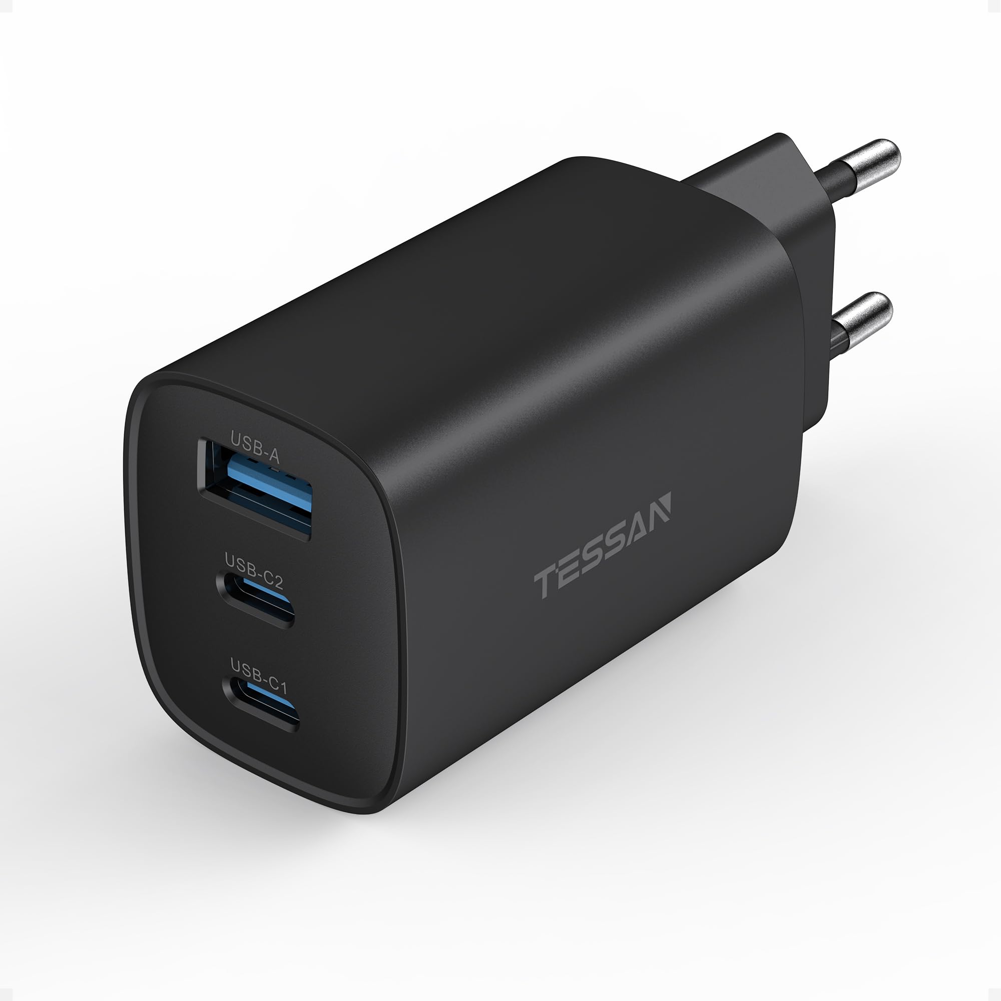 TESSAN PD 65W USB C Ladegerät, 3-Port Netzteil mit 2 USB-C und 1 USB-A