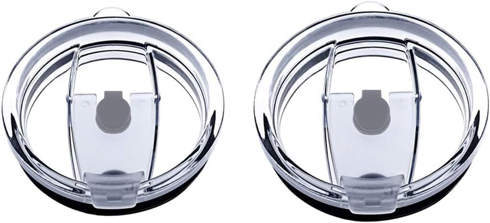 2 Tumbler Lids & 2 Free Stainless Steel Drinking Straws - Fits Yeti Rambler RTIC and Others by Artic Chill (30 Oz)
