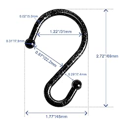 BellRhein Shower Curtain Hooks, Metal Shower Hooks