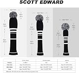 Scott Edward Knit Golf Wood Head Covers Set of 4 Black White Stripes 460CC view 3