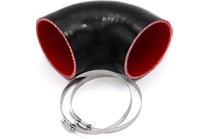 TuoLauthon 90 Degree Elbow Coupler Hose,Length 4inch(102mm),4-Ply Reinforced, ID 4inch(102mm) with 2PCS Clamps for Turbo/Intercooler/Intake Piping Coupler