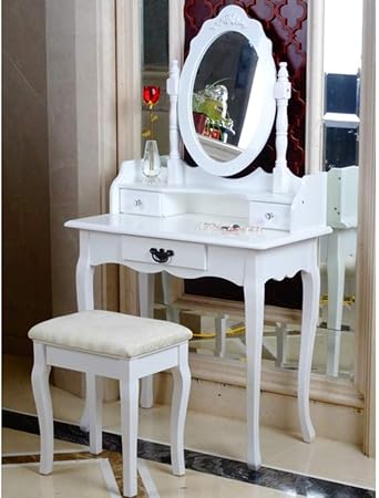 Avc Designs Dressing Table Mirror Stool Set 3 Drawer Bedroom