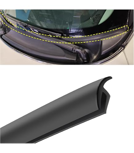 Windshield Cowl Replacement LLII Black Rubber Windshield Cowl Seal - H