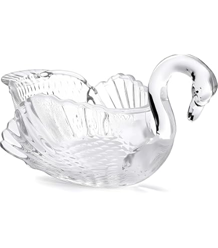 Amazon.com | Patelai 9.8'' x 5'' Crystal Swan Bowl Decorative