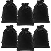 Lucky Monet 25/50/100PCS Velvet Drawstring Bags Jewelry Pouches for Christmas Birthday Party Wedding Favors Gift Candy Headphones Art and DIY Craft (100Pcs, Black, 5” x 7”)