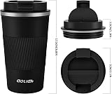 Aolieh Travel Mug 510 ml Insulated Stainless Steel with Leak-Resistant Lid Black view 6