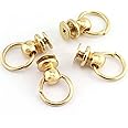 RuiLing 30pcs 8x6mm Screwback Round Head Rivet with Pull Ring Metal Handmade DIY Accessory Nail Heads Stud Leather Craft Screw Rivets Gold