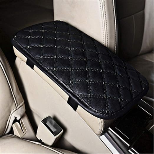 LKXHarleya Car Center Console Cover, Universal Car Armrest Cover, PU Leather Auto