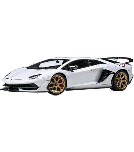 Amazon.com: Lambo SVJ Bianco Asopo Pearl White with Gold Wheels 1