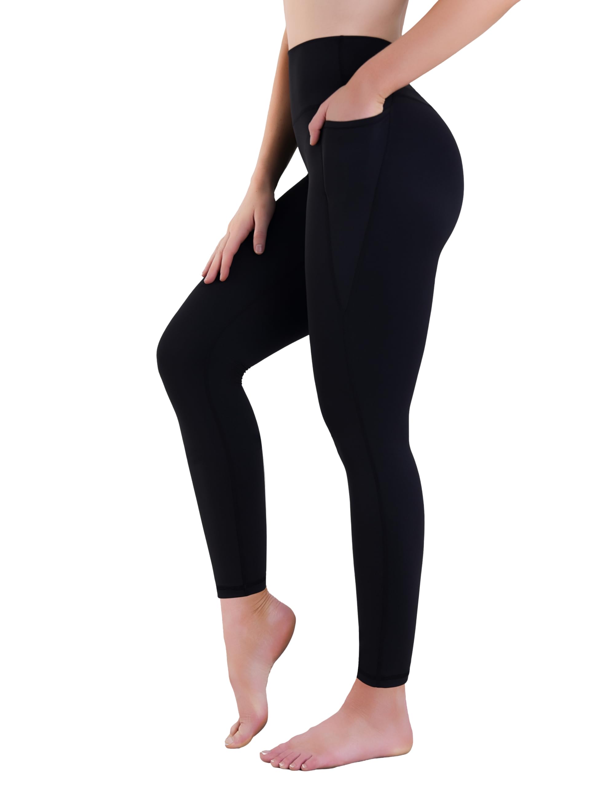 Women Yoga Capris Butt Lifting Leggings With Pockets Workout Stretch Buttery Soft Tights Slim Fit Tummy Control Pants
