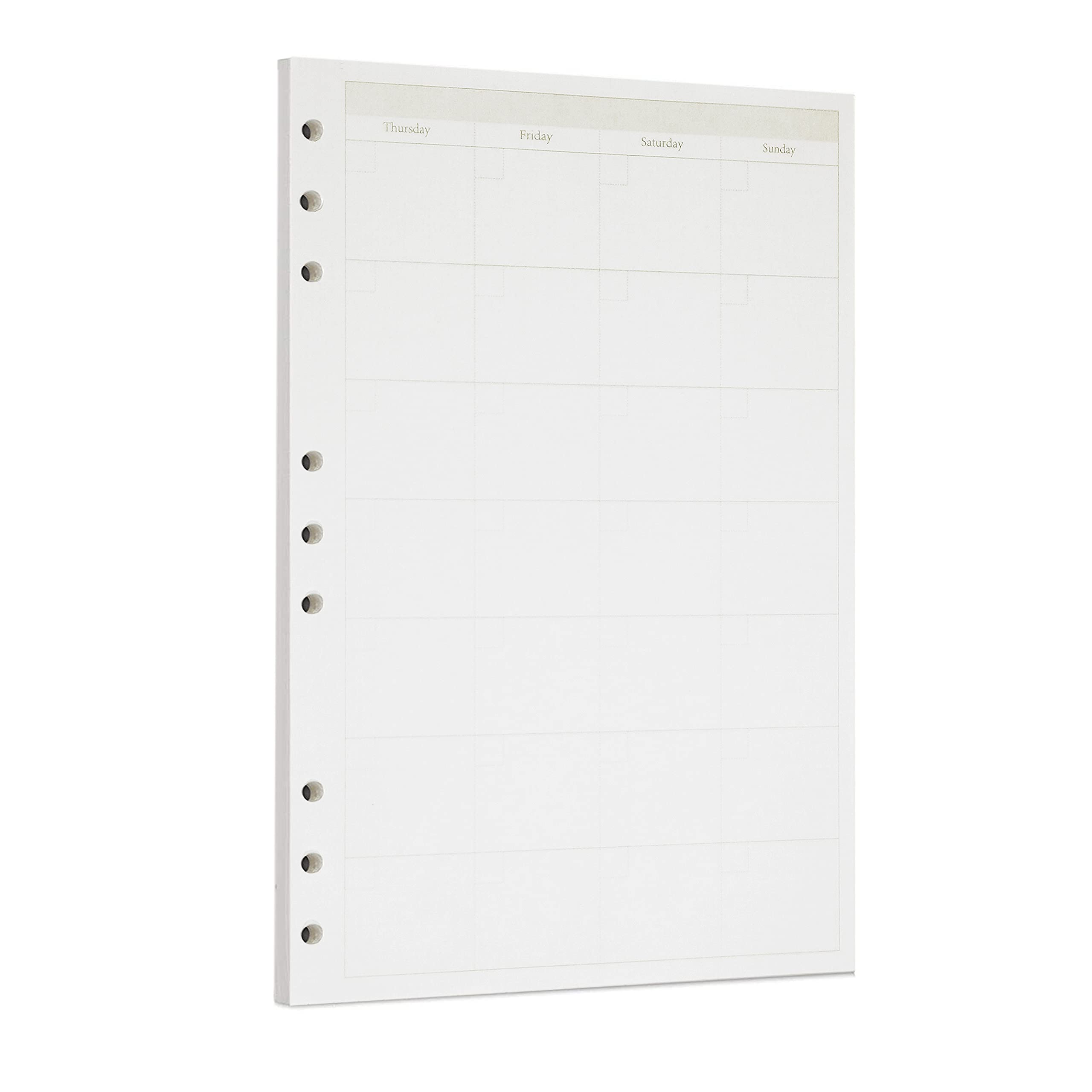 Zelten Loose Leaf Punched Paper Refills Paper for 6 Hole Binder Personal Organizer Diary Notebook Refillable Planner (Monthly Planner,B5/9 Hole)