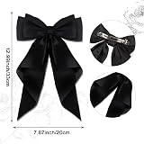 AYNKH 2 PCS Big Bow Hair Clips with Long Silky Satin French Barrette view 2