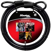 Master Lock 72DPF Steel Cable with Looped Ends, 15 ft. Long, 1 Pack, Black