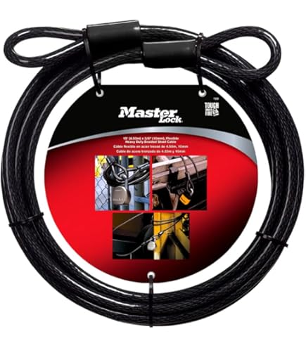 Master Lock 8418EURD Câble antivol réglable avec serrure à clé [câble réglable de 30 cm à