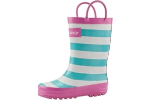 OAKI Toddler Rain Boots - Perfect Kids Rain Boots for Any Weather - Durable Rubber Baby Rain Boots Keep Little Feet Dry, Lightweight Waterproof with Easy-on Handle
