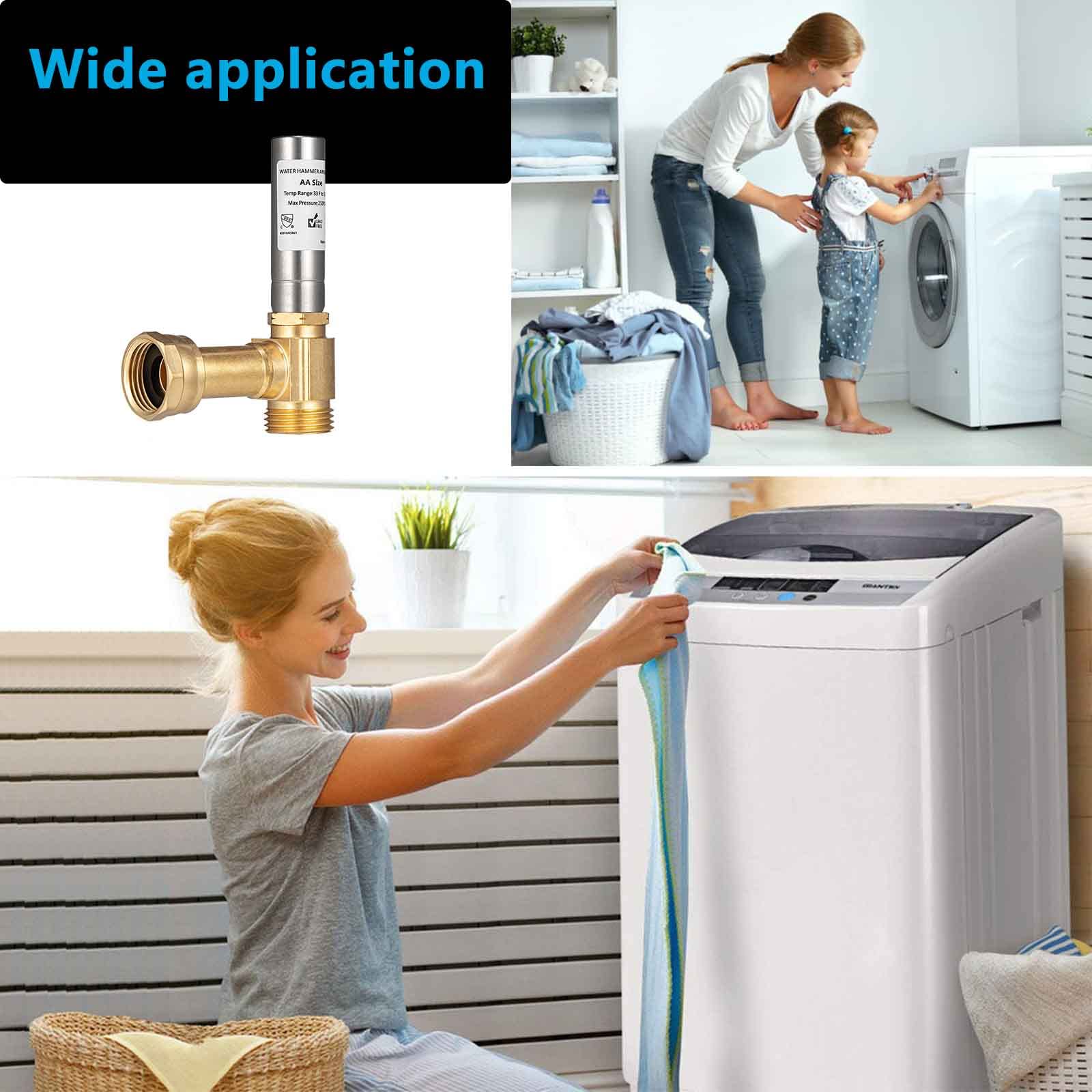 (2 Pack) Lidertik Water Hammer Arrestor Washing Machine 3/4 Absorb Shock and Reduce Noise Laundry Washer Knock Valve Garden Hose Air Inline Sink LI-Dishwasher LI-Y241-11-11-A(2 PACK)