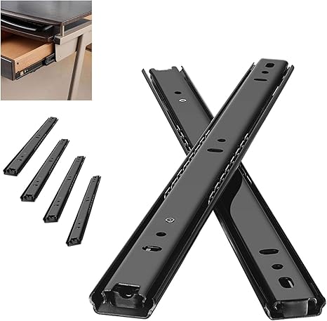 Amazon 頑丈な引き出しボールベアリングスライド 4個の伸縮スライドレール ブラックメタル cmの長さから50cmの長さ 家庭用引き出しの修理キット キッチンキャビネット引き出しスライド ブラック 250mm Diy 工具 ガーデン