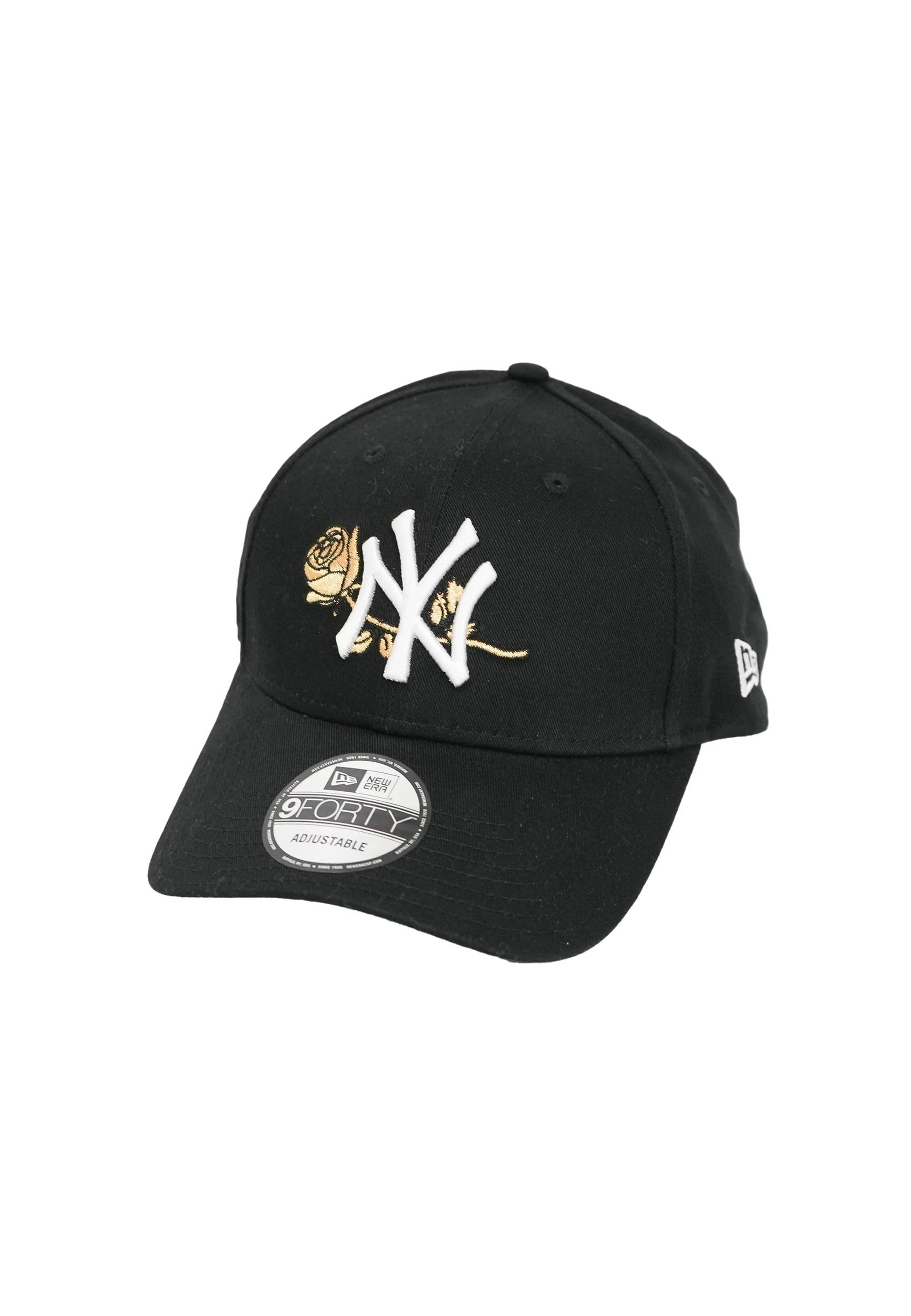 New Era 9Forty Strapback Cap - Floral New York Yankees Black